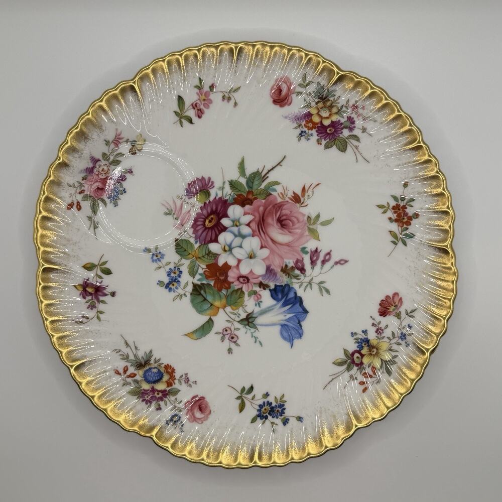 2 Hammersley Lady Patricia F Howard Bone China England Floral Gold Snack Plates